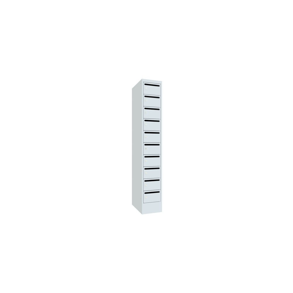Produktabbildung Nr. 2: Postsorteerkast PAVOY, 1x 10 vakken, hxbxd 1.850 x 330 x 500 mm, lichtgrijs, lichtgrijs