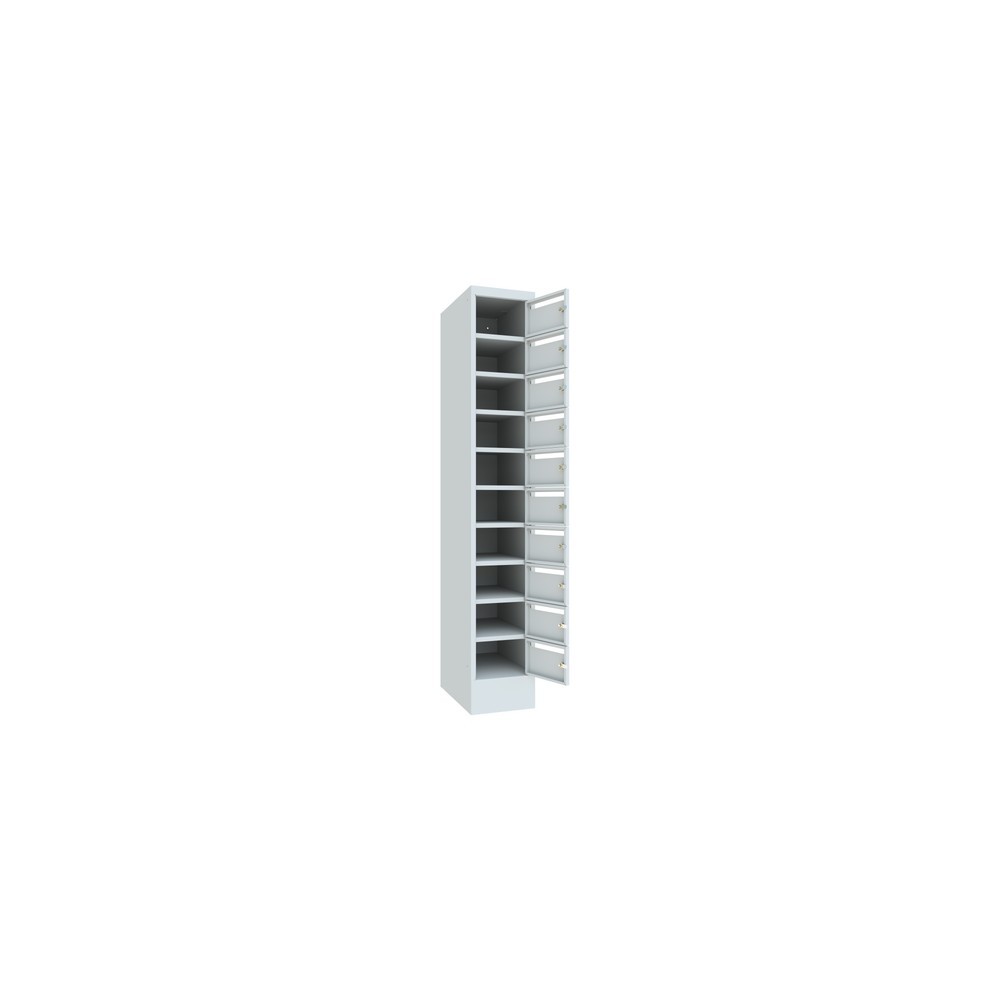 Produktabbildung Nr. 3: Postsorteerkast PAVOY, 1x 10 vakken, hxbxd 1.850 x 330 x 500 mm, lichtgrijs, lichtgrijs