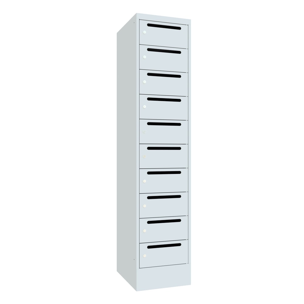 Produktabbildung Nr. 1: Postsorteerkast PAVOY, 1x 10 vakken, hxbxd 1.850 x 430 x 500 mm, lichtgrijs, lichtgrijs