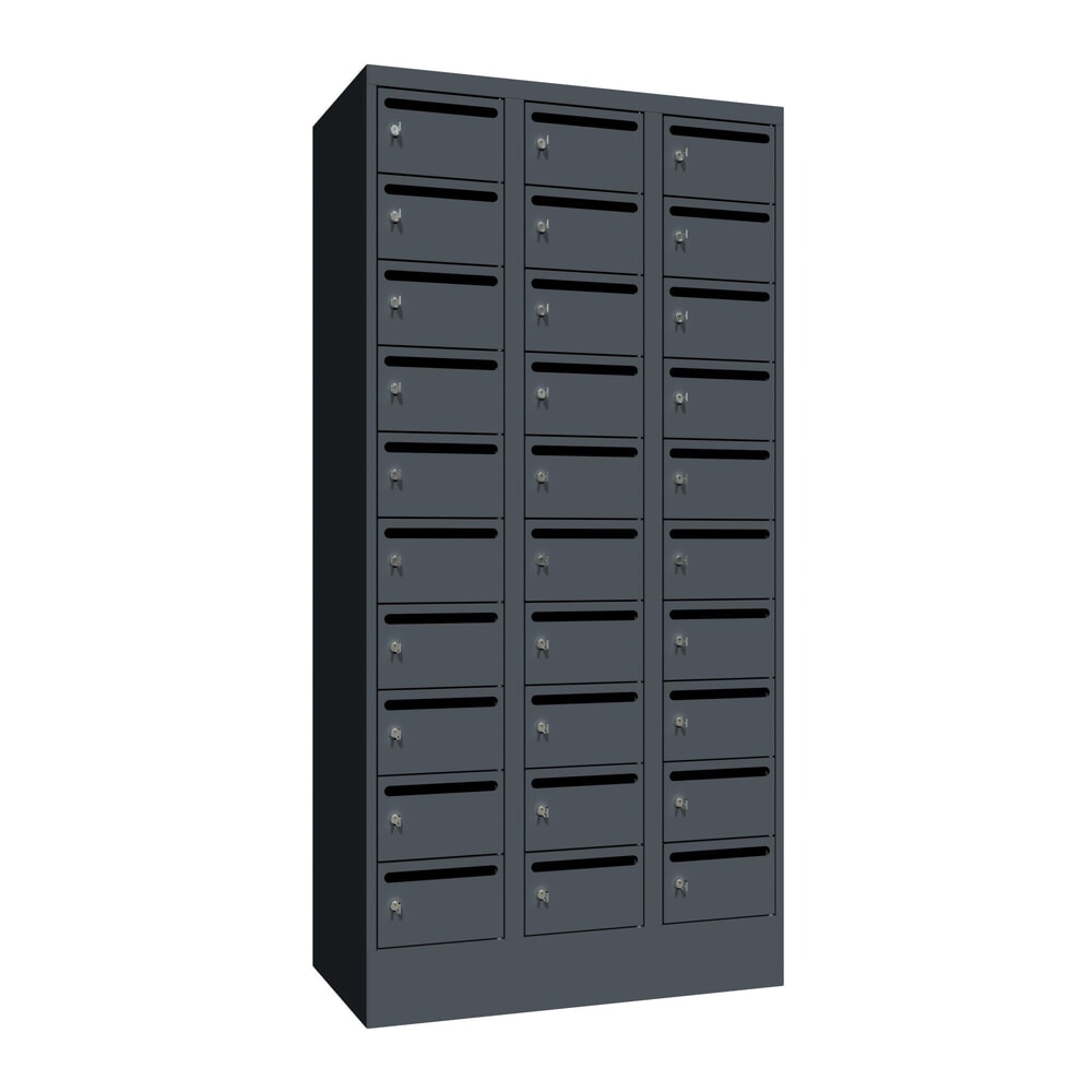 Produktabbildung Nr. 1: Postsorteerkast PAVOY, 3x 10 vakken, hxbxd 1.850 x 930 x 500 mm, antracietgrijs, antracietgrijs