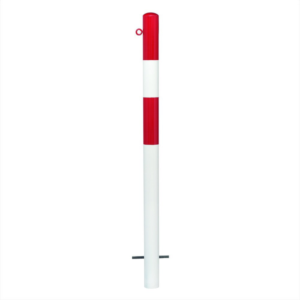 Produktabbildung Nr. 1: Potelet MORAVIA MORION, fixe, tube rond Ø 76 mm, galvanisé à chaud et laqué, à bétonner, 1 œillet pour chaîne