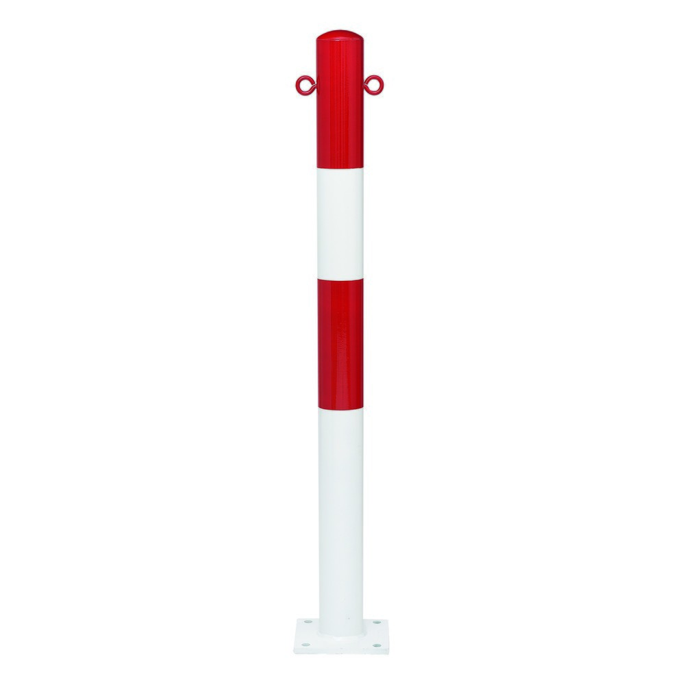 Produktabbildung Nr. 1: Potelet fixe MORION, tube rond diamètre 76 mm, revêtu de plastique, pour goujons, 2 œillets de Chaîne