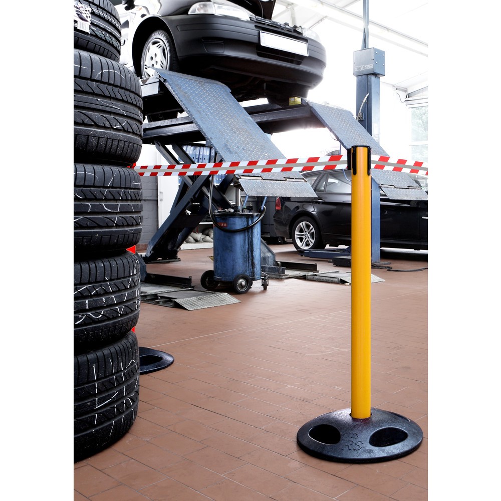 Produktabbildung Nr. 3: Potelet de délimitation RS-GUIDESYSTEMS® GLA 25-E REFLECTO, longueur 3,5 m, largeur 50 mm, potelet jaune, sangle rouge/blanc