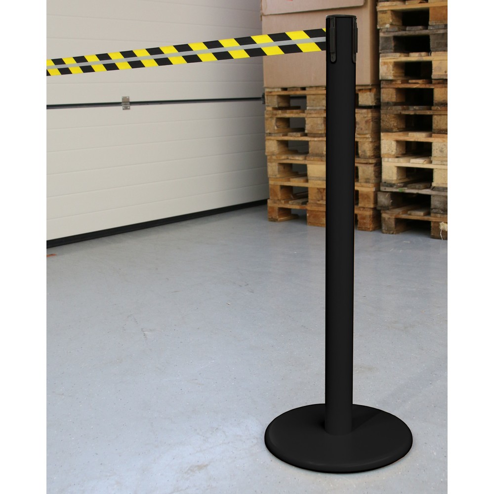 Produktabbildung Nr. 4: Potelet de délimitation RS-GUIDESYSTEMS® GLA 45-J REFLECTO, longueur 3,5 m, largeur 50 mm, potelet noir, sangle noir/jaune
