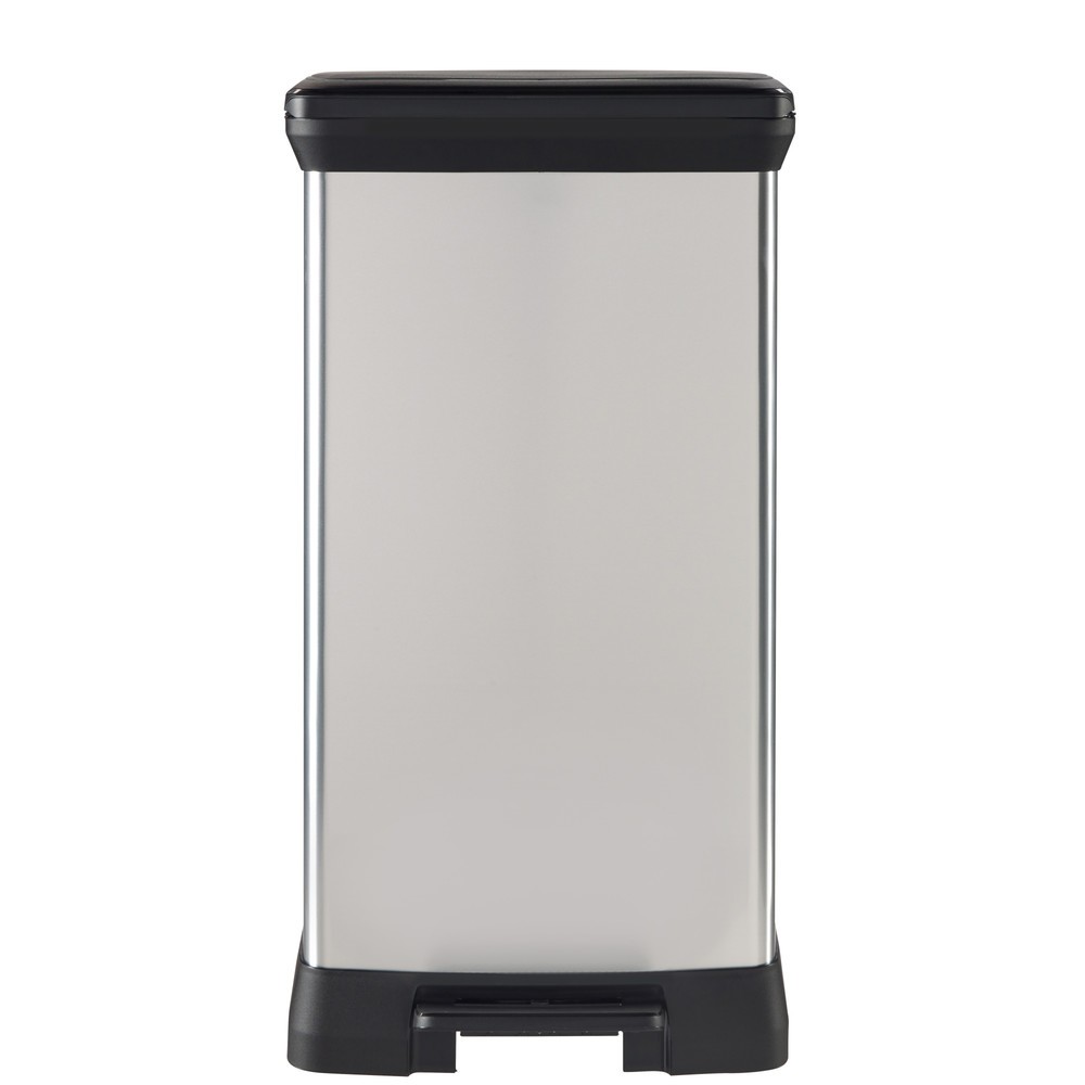 Produktabbildung Nr. 5: Poubelle à pédale Duo DECOBIN, rectangulaire, 2 x 23 litres, argenté/noir