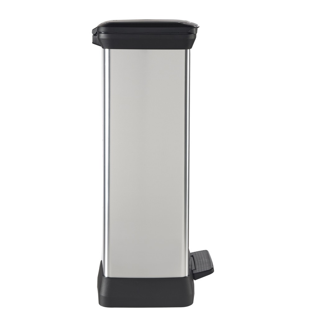 Produktabbildung Nr. 6: Poubelle à pédale Duo DECOBIN, rectangulaire, 2 x 23 litres, argenté/noir
