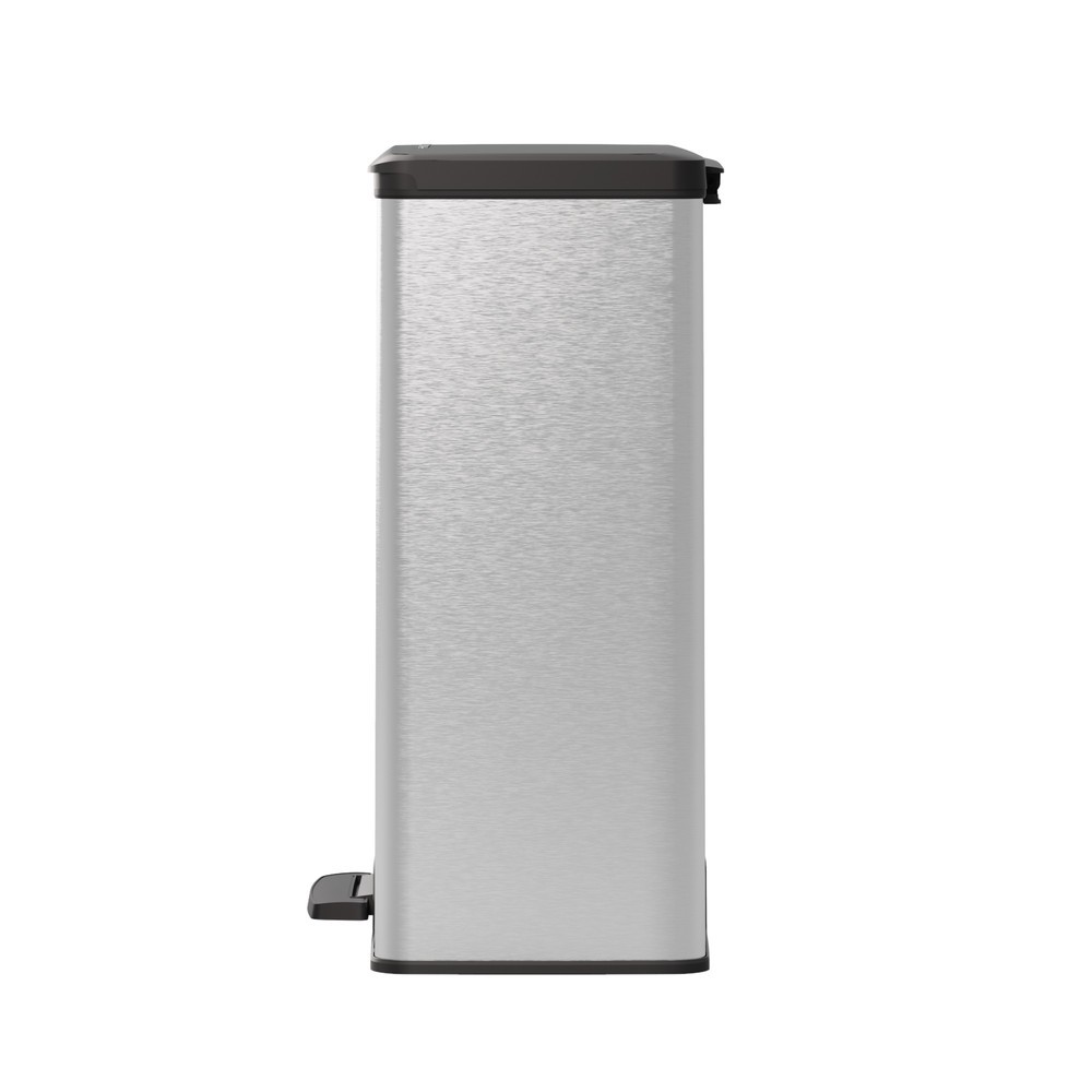 Produktabbildung Nr. 5: Poubelle à pédale Duo DECOBIN, rectangulaire, 2 x 26 litres, argenté/noir
