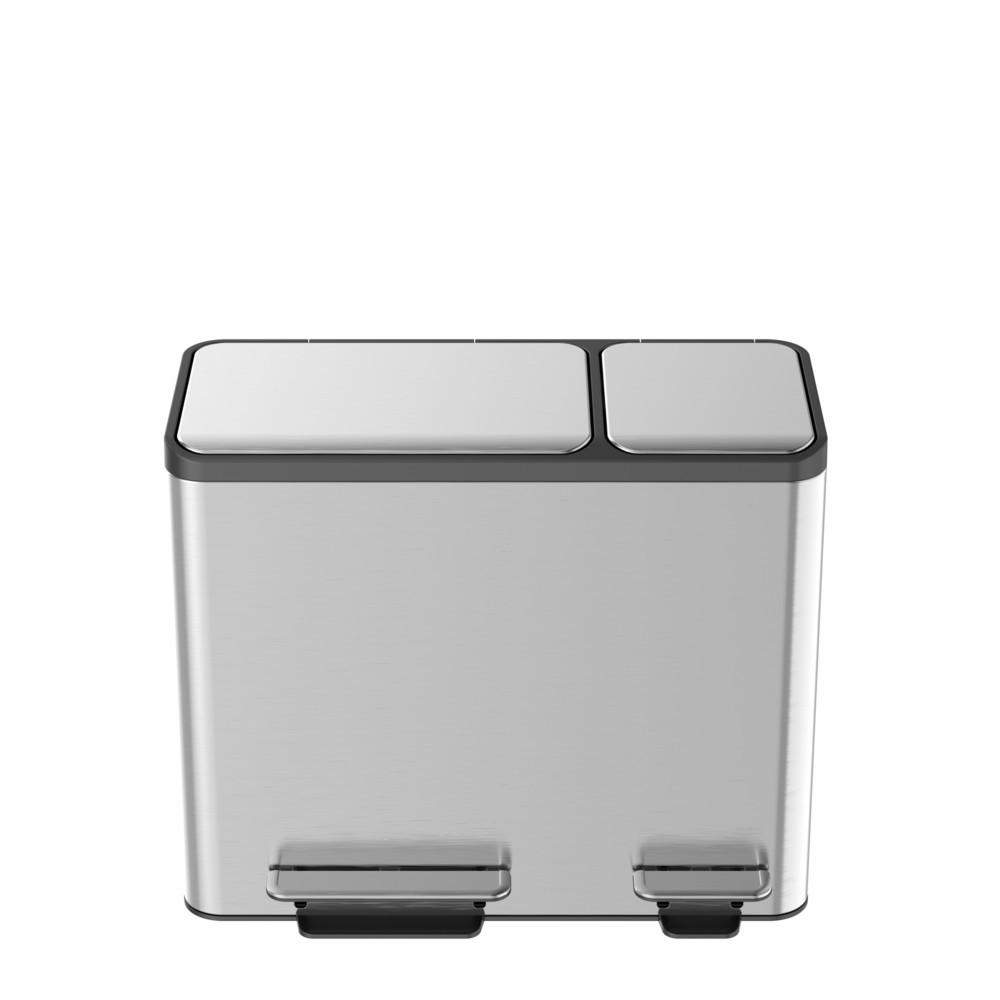 Produktabbildung Nr. 2: Poubelle à pédale EcoCasa 15+ 15 +15 l, acier inoxydable mat