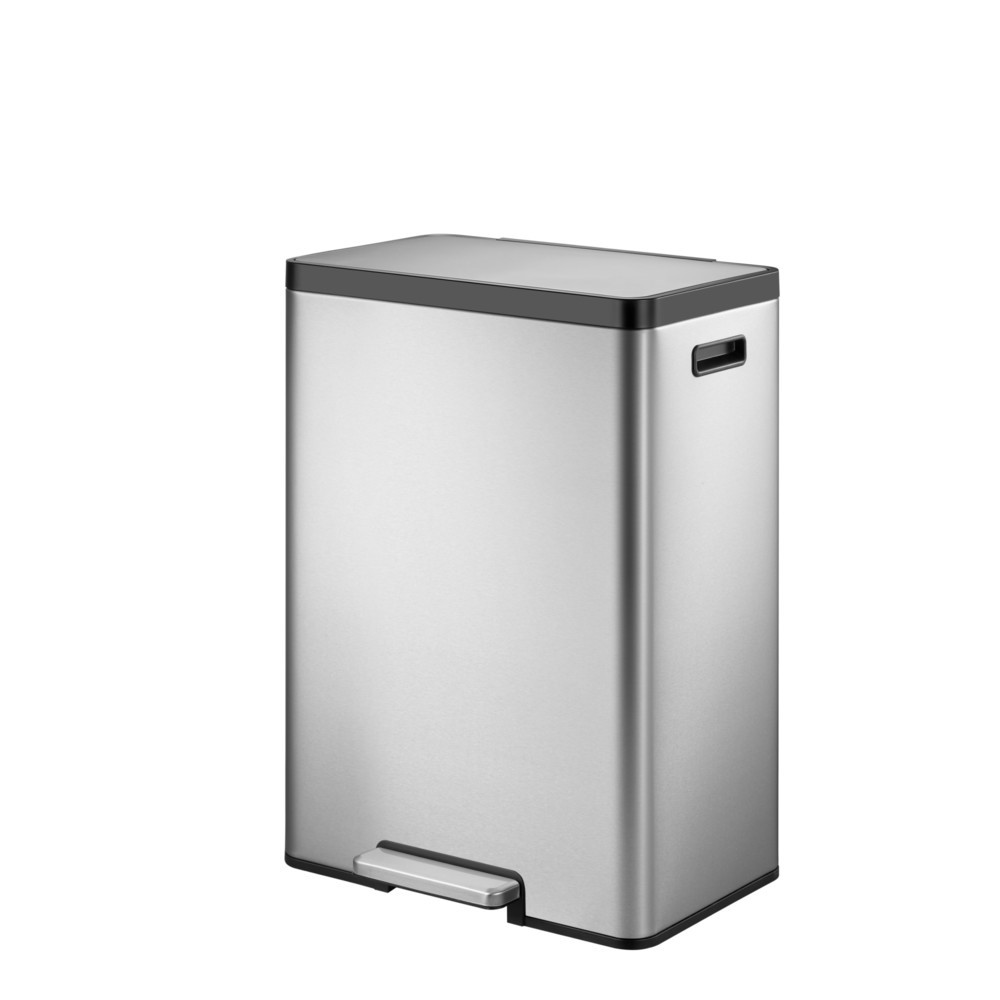 Illustration du produit: Poubelle à pédale EcoCasa 2 EKO, 2 x 20 litres, acier inoxydable mat