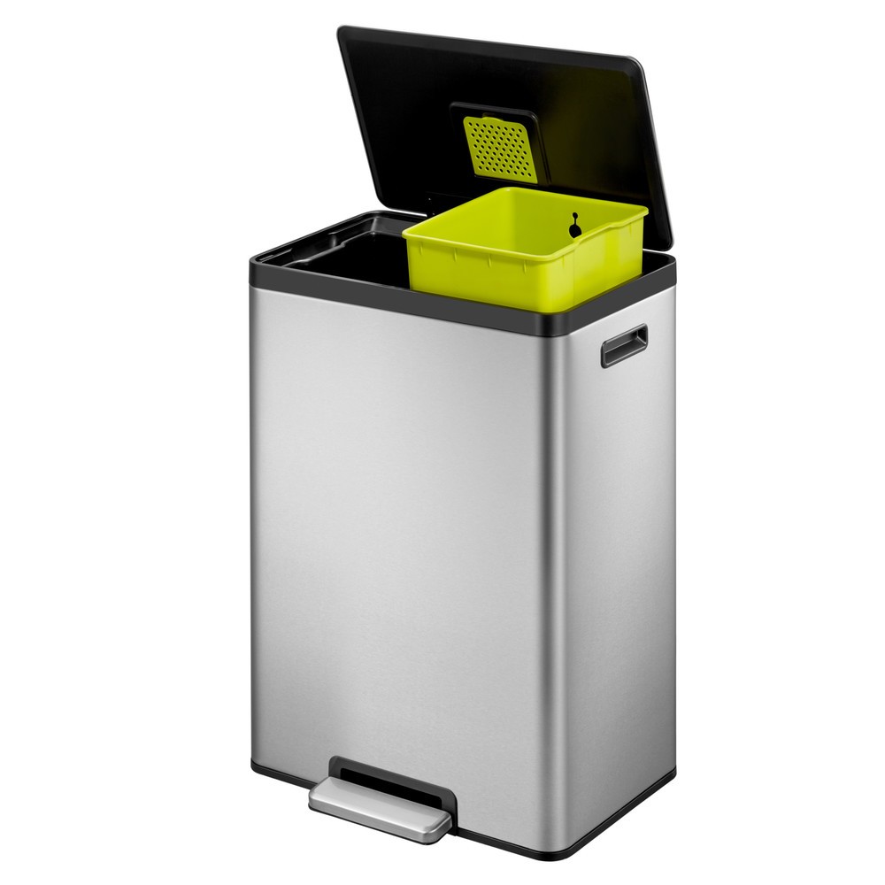 Produktabbildung Nr. 3: Poubelle à pédale EcoCasa 2 EKO, 2 x 20 litres, acier inoxydable mat