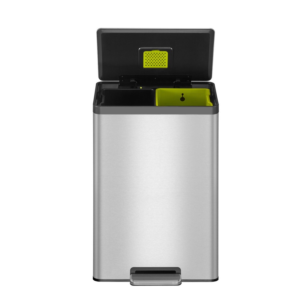 Produktabbildung Nr. 5: Poubelle à pédale EcoCasa 2 EKO, 2 x 20 litres, acier inoxydable mat