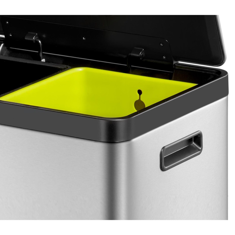 Produktabbildung Nr. 7: Poubelle à pédale EcoCasa 2 EKO, 2 x 30 litres, acier inoxydable mat
