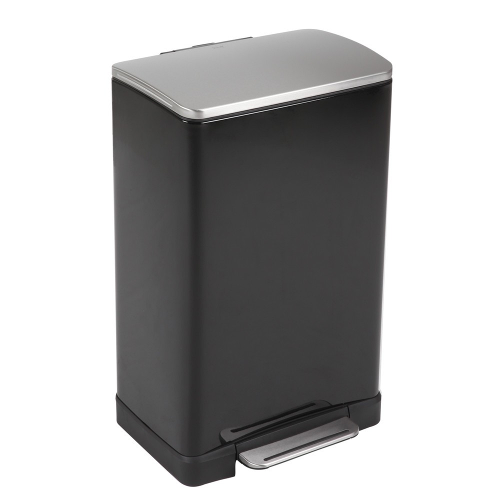Produktabbildung Nr. 1: Poubelle à pédale en acier inoxydable, 40 l, mat/noir