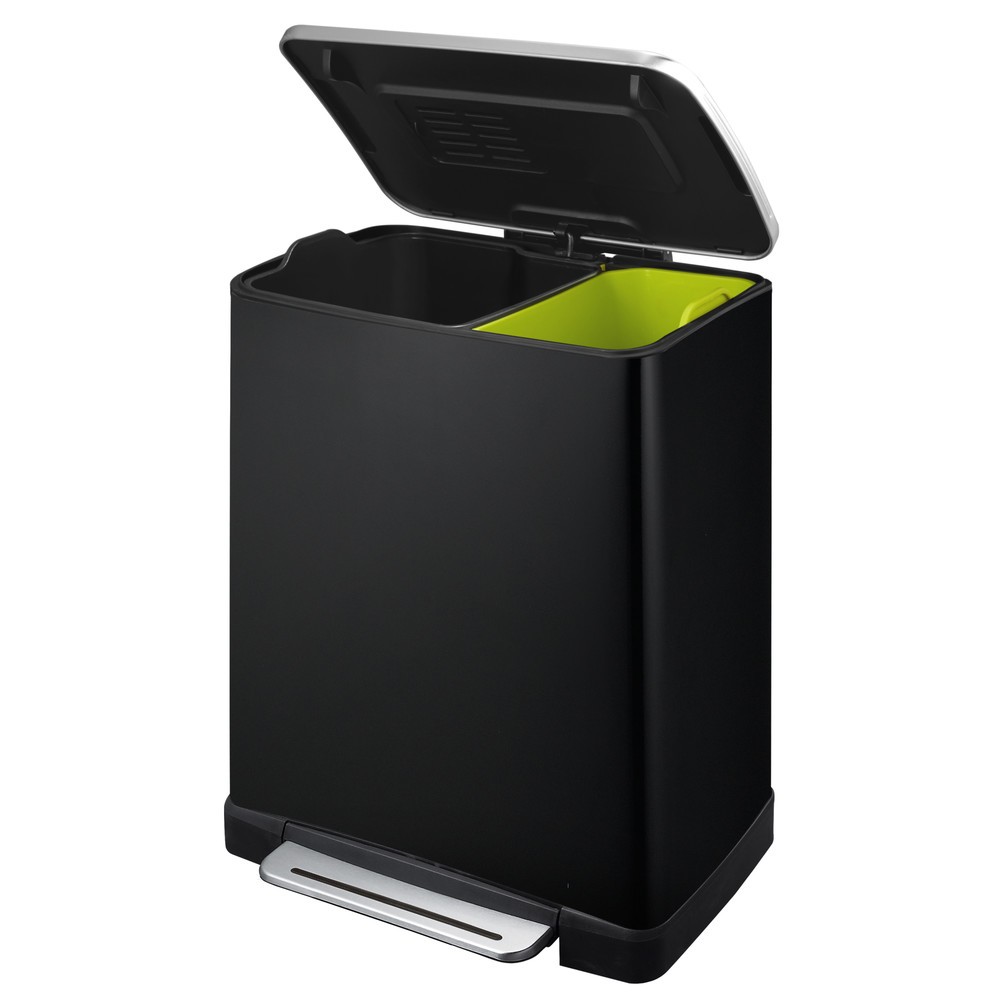 Produktabbildung Nr. 3: Poubelle à pédale Recycling en acier inoxydable, 10+ 9 l, mat/noir