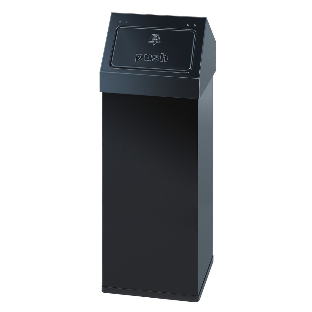 Illustration du produit: Poubelle Push CARRO, 110 litres, en aluminium, noir