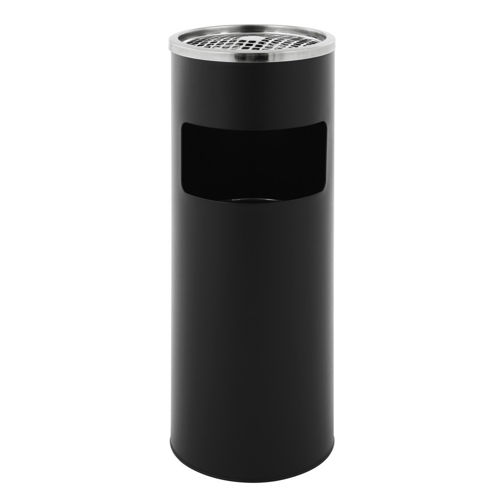 Produktabbildung Nr. 1: Poubelle-cendrier en acier, ronde, 12,5 litres, noir mat