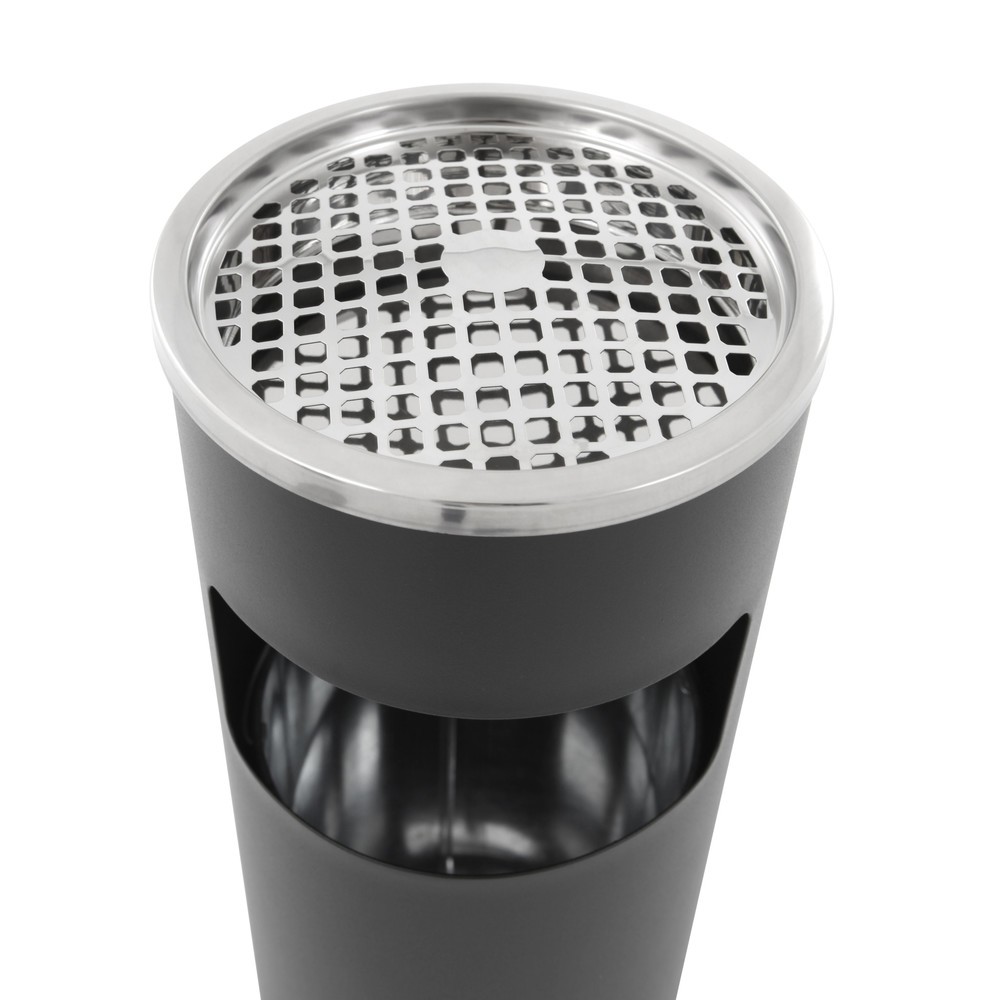 Produktabbildung Nr. 2: Poubelle-cendrier en acier, ronde, 12,5 litres, noir mat