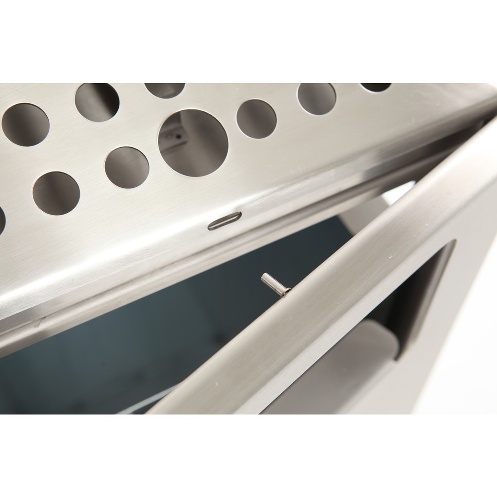 Produktabbildung Nr. 7: Poubelle-cendrier Pyramide, carrée, contenant de base en acier inoxydable, 70 litres