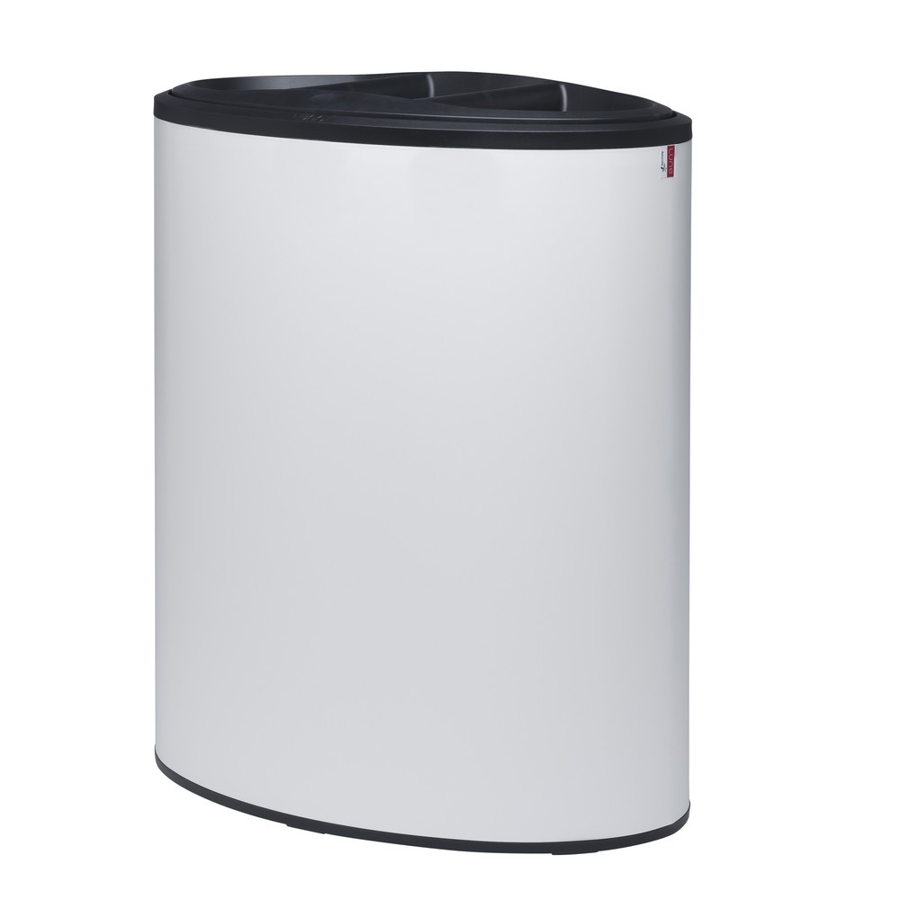 Produktabbildung Nr. 1: Poubelle design Binc LUNE, blanc, noir, avec couvercle ouvert