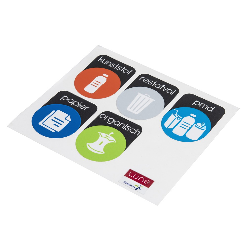 Produktabbildung Nr. 7: Poubelle design Binc LUNE, blanc, noir, avec couvercle ouvert