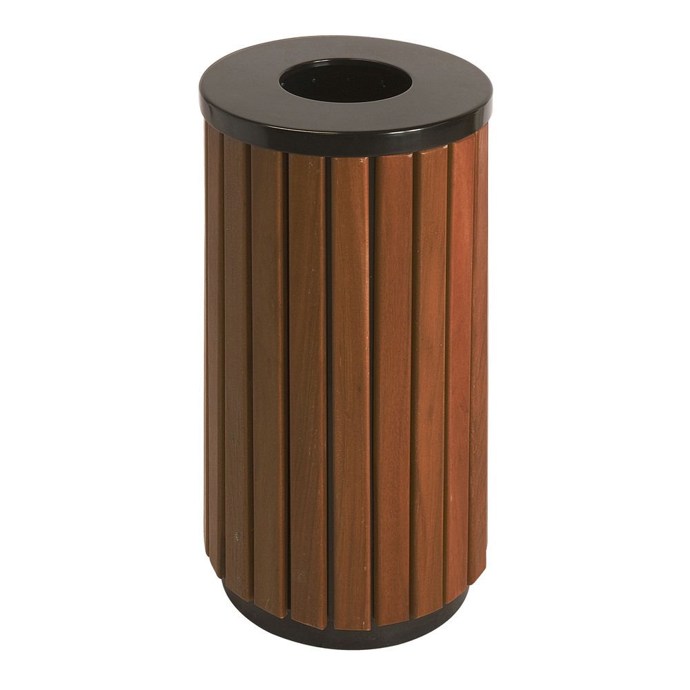 Illustration du produit: Poubelle aspect bois, pour l’extérieur, 40 litres