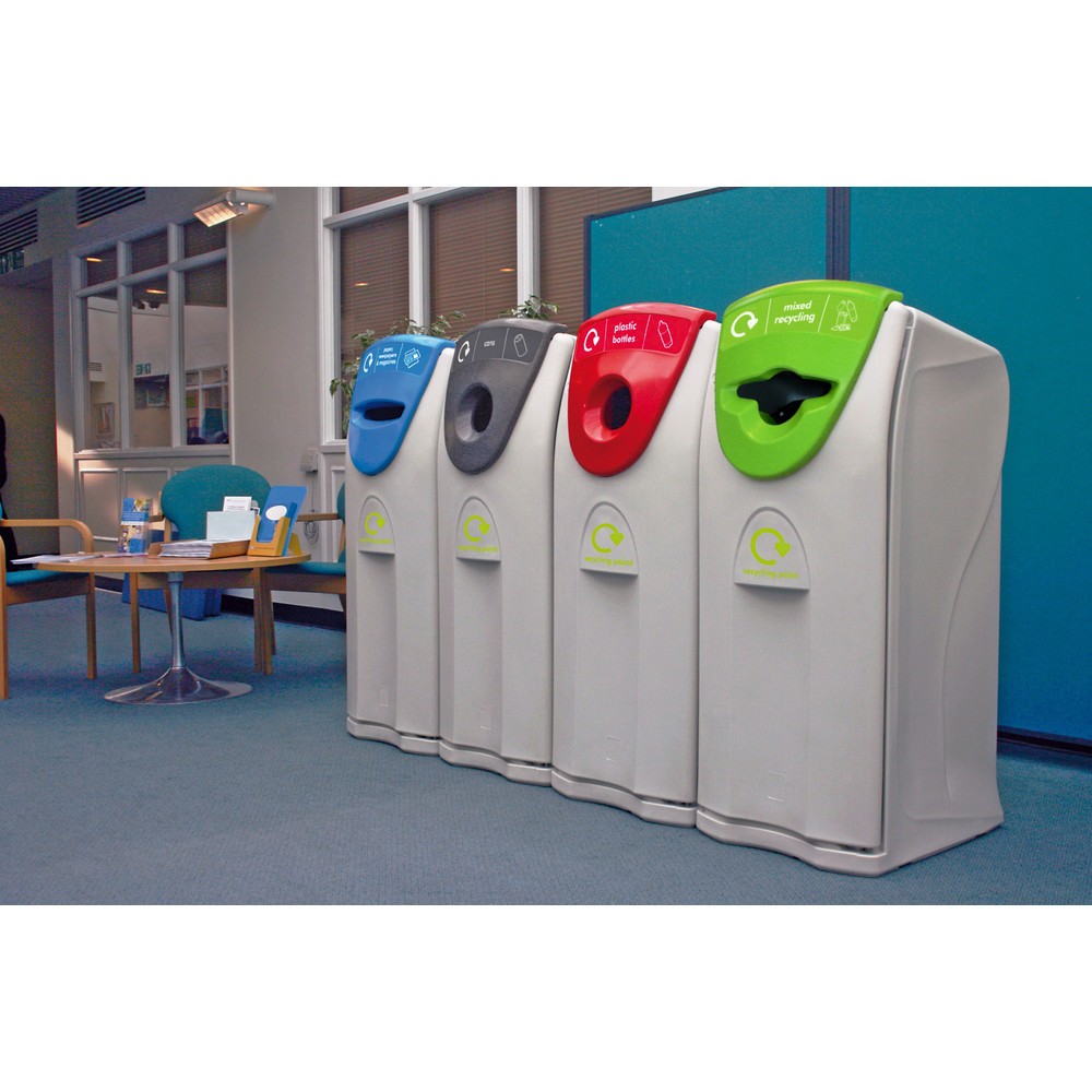 N° de l'image du produit 3 : Poubelle Maxi ENVIROBIN, avec ouverture hélice, 140 litres, gris, vert