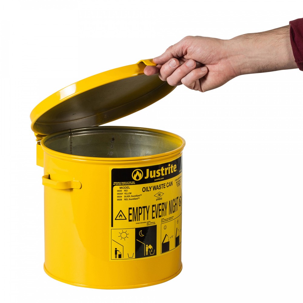 Produktabbildung Nr. 2: Poubelle d'établi Justrite, manuelle, jaune, 8 litres