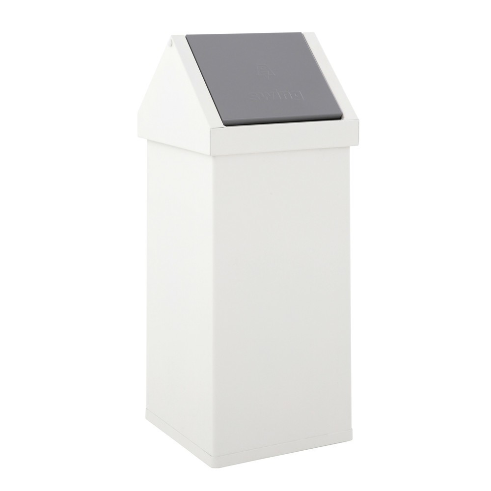 Illustration du produit: Poubelle Swing CARRO, 55 litres, en aluminium, blanc
