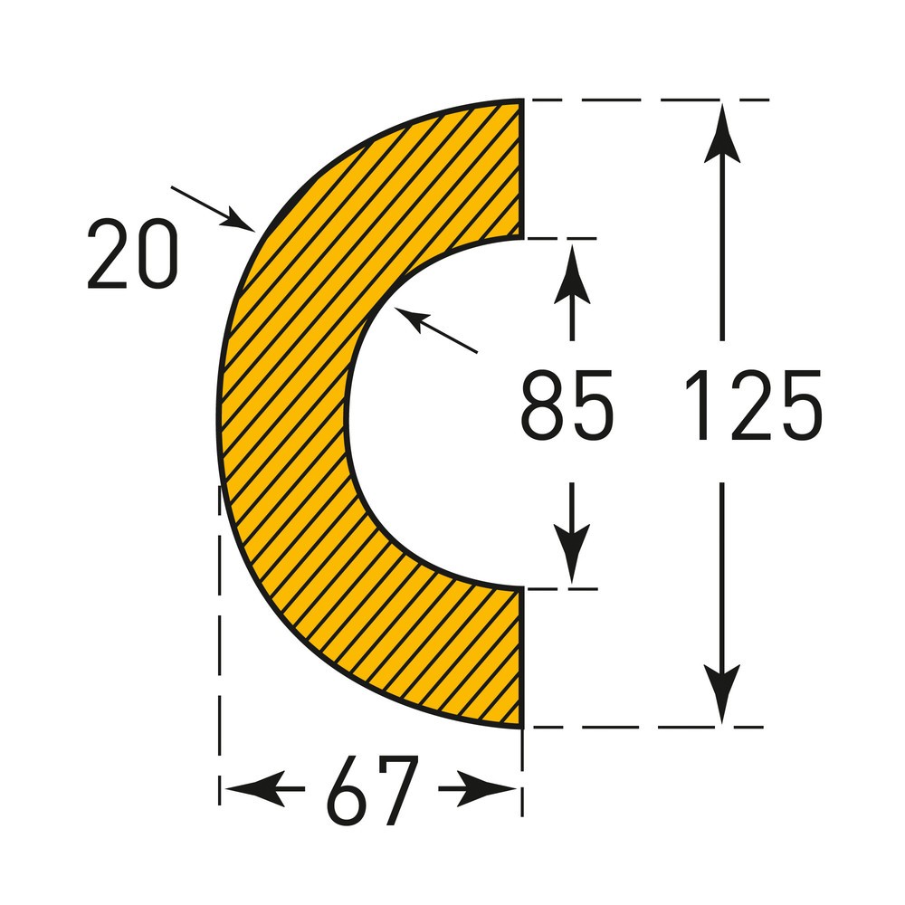 Produktabbildung Nr. 3: Protection contre les chocs pour tubes MORAVIA, semi-circulaire, magnétique, diamètre intérieur 85 mm, longueur 1 m