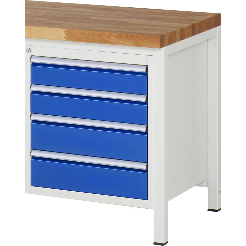 Produktabbildung Nr. 1: RAU Armoire à tiroirs Série 7000, caisson sous plateau, HxlxP 620 x 580 x 650 mm, 4 tiroirs 2 x 120, 2 x 150 mm