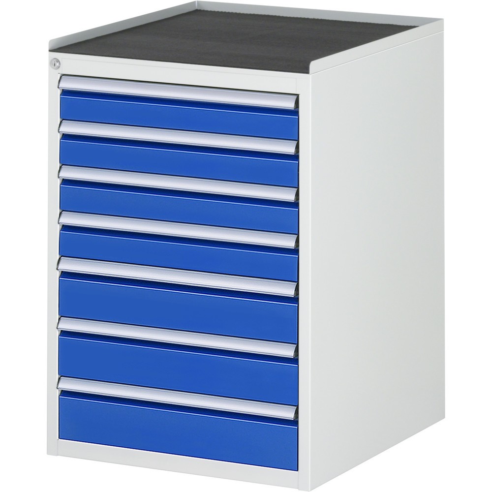 Produktabbildung Nr. 1: RAU Armoire à tiroirs Série 7000, HxlxP 825 x 580 x 650 mm, 7 tiroirs 4 x 90, 3 x 120 mm, plan de travail en métal