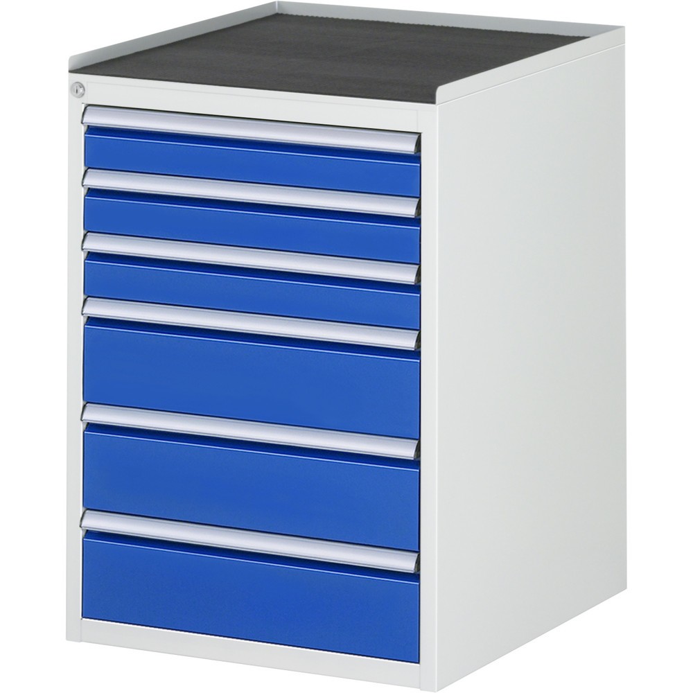 Produktabbildung Nr. 1: RAU Armoire à tiroirs Série 7000, HxlxP 825 x 580 x 650 mm, 6 tiroirs 3 x 90, 3 x 150 mm, plan de travail en métal