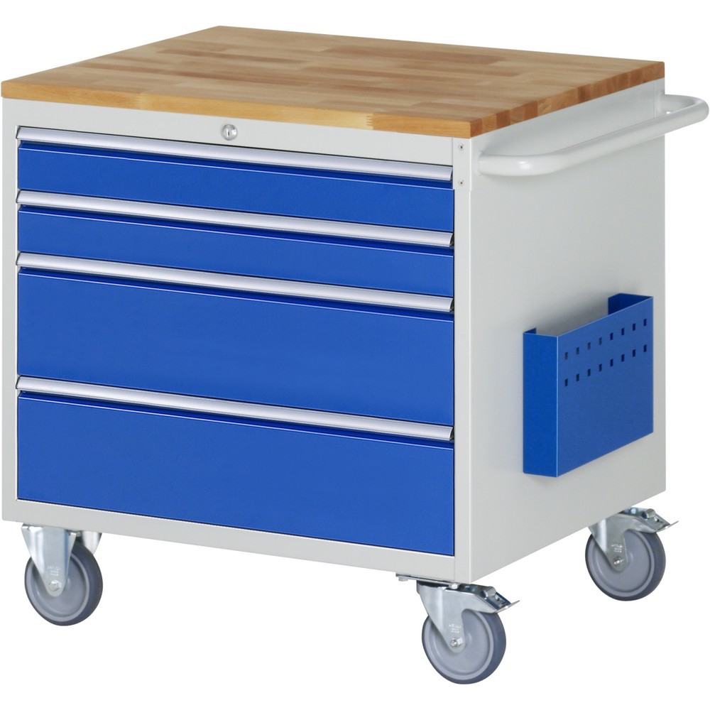 Produktabbildung Nr. 1: RAU Chariot de montage Série 7000, HxlxP 795 x 770 x 650 mm, 4 tiroirs 2 x 90, 2 x 180 mm, plan de travail en hêtre