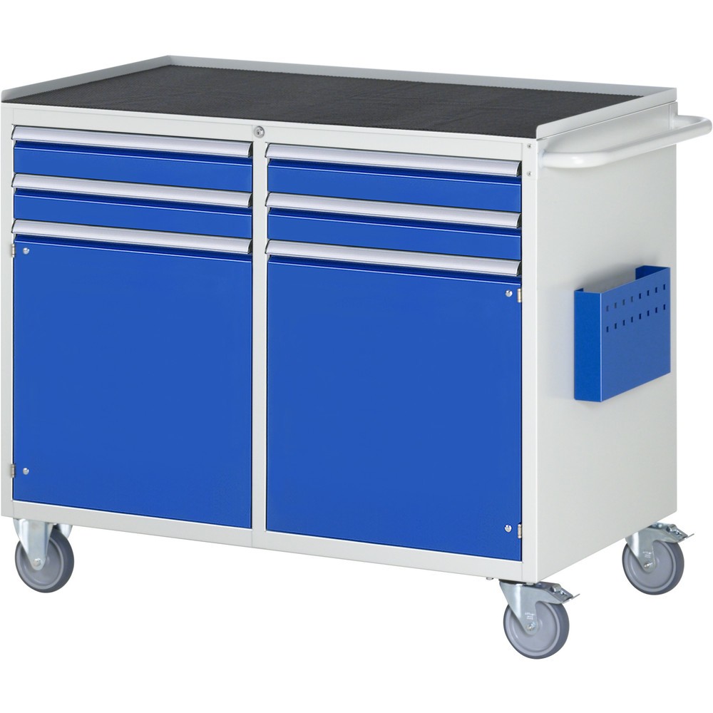 Produktabbildung Nr. 1: RAU Chariot de montage Série 7000, HxlxP 975 x 1 145 x 650 mm, 2 portes battantes, 4 tiroirs 4 x 90 mm, plan de travail en métal