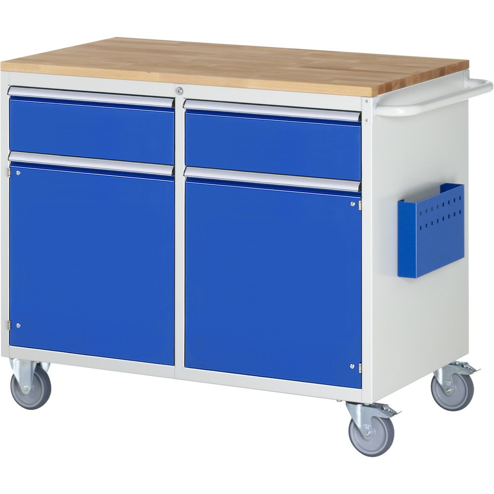 Produktabbildung Nr. 1: RAU Chariot de montage Série 7000, HxlxP 975 x 1 145 x 650 mm, 2 portes battantes, 2 tiroirs 2 x 180 mm, plan de travail en hêtre