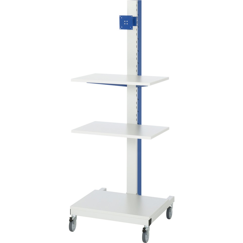 Produktabbildung Nr. 1: RAU computerstandaard, h x b x d 1.770 x 650 x 650 mm, met flatscreenhouder en wielset
