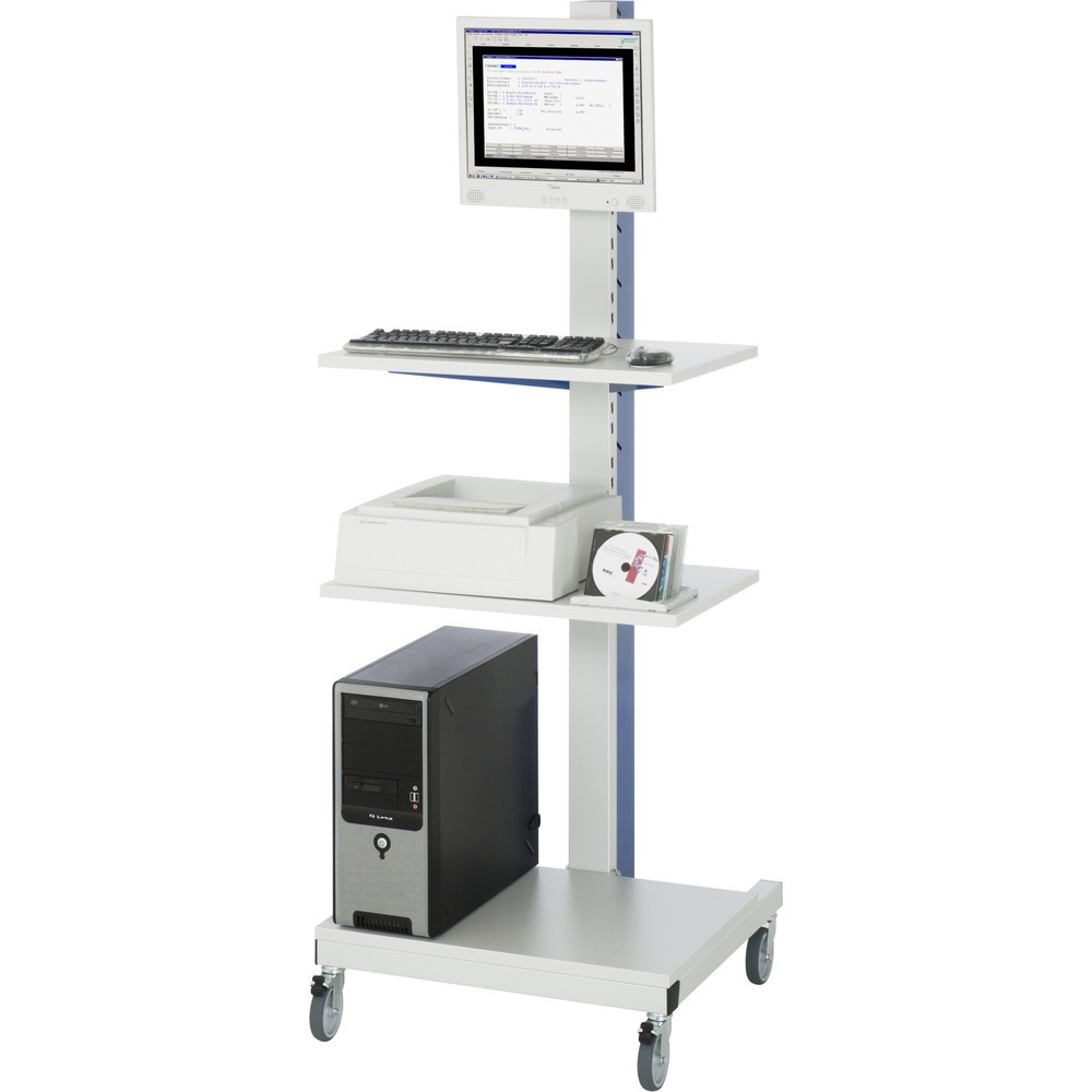 Produktabbildung Nr. 4: RAU computerstandaard, h x b x d 1.770 x 650 x 650 mm, met flatscreenhouder en wielset