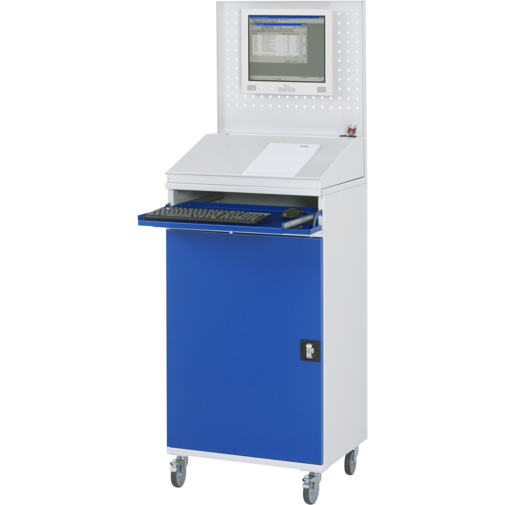 Produktabbildung Nr. 2: RAU computerkast, h x b x d 1.895 x 650 x 520 mm, met 1 openslaande deur en uitschuifblad voor het toetsenbord