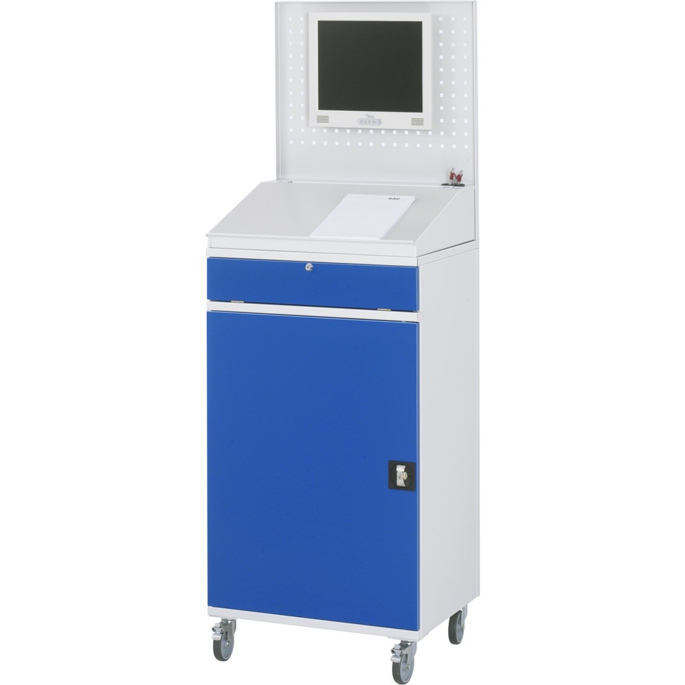 Produktabbildung Nr. 3: RAU computerkast, h x b x d 1.895 x 650 x 520 mm, met 1 openslaande deur en uitschuifblad voor het toetsenbord