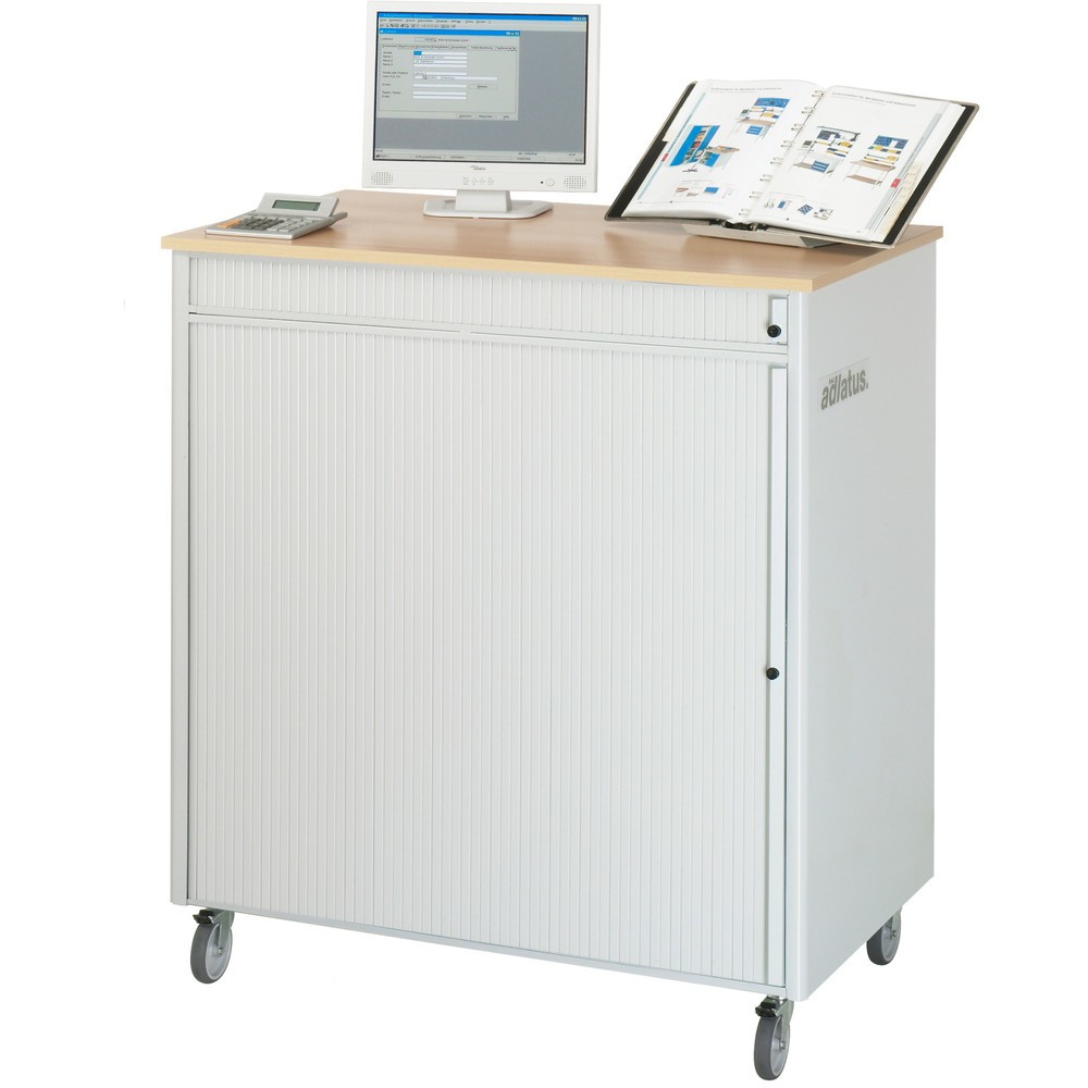 Produktabbildung Nr. 2: RAU computerstations, h x b x d 1.100 x 1.030 x 660 mm, werkblad met beukendecor, met rolluik, contactdooslijst, lade