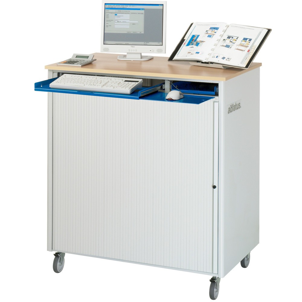Produktabbildung Nr. 3: RAU computerstations, h x b x d 1.100 x 1.030 x 660 mm, werkblad met beukendecor, met rolluik, contactdooslijst, lade