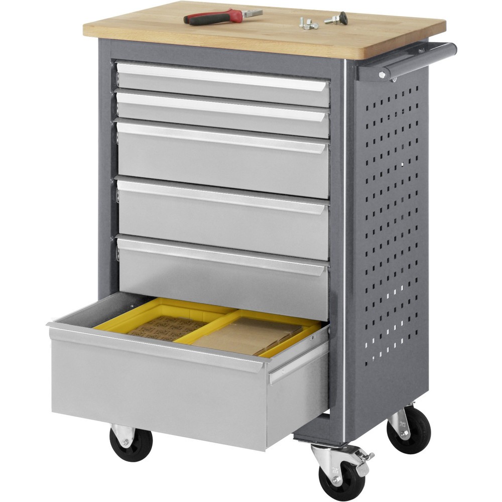 Produktabbildung Nr. 2: RAU Établi à roulettes Série adlatus, HxlxP 950 x 675 x 450 mm, 6 tiroirs 2 x 65, 3 x 125, 1 x 90 mm, plan de travail en hêtre