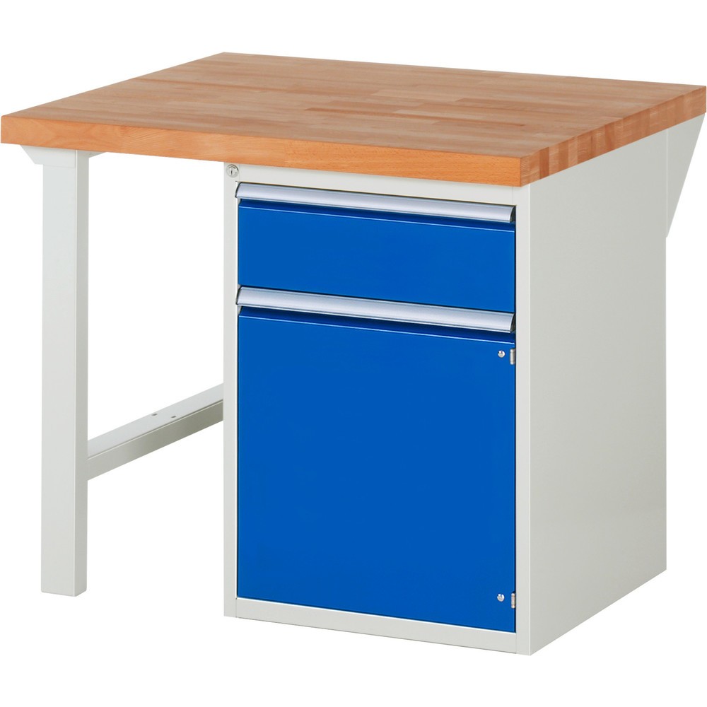 Produktabbildung Nr. 1: RAU Établi série 7000, 1 caisson, HxlxP 890 x 1 000 x 900 mm, 1 tiroir extractible à 90 %, 1 porte battante, 1 tablette