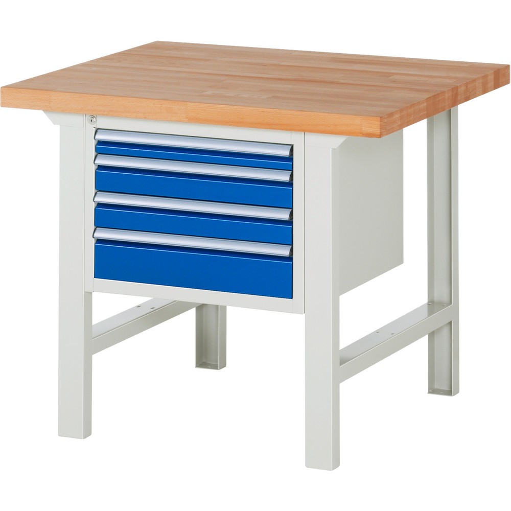 Produktabbildung Nr. 1: RAU Établi série 7000, 1 caisson, HxlxP 840 x 1 000 x 900 mm, 4 tiroirs extractibles à 90% 1 x 60, 2 x 90, 1 x 120 mm, capacité de charge des tiroirs 100 kg