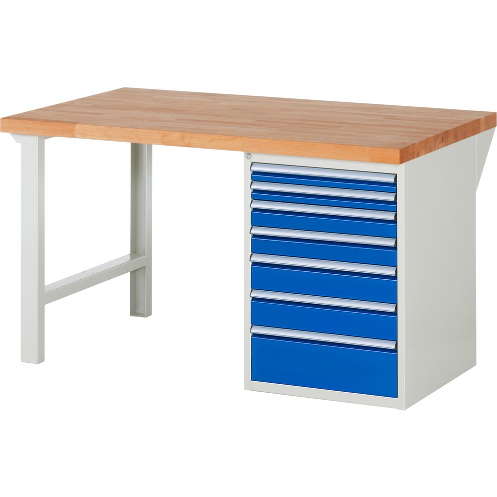 Produktabbildung Nr. 1: RAU Établi série 7000, 1 caisson, HxlxP 890 x 1 500 x 900 mm, 7 tiroirs extractibles à 100%, capacité de charge des tiroirs 100 kg