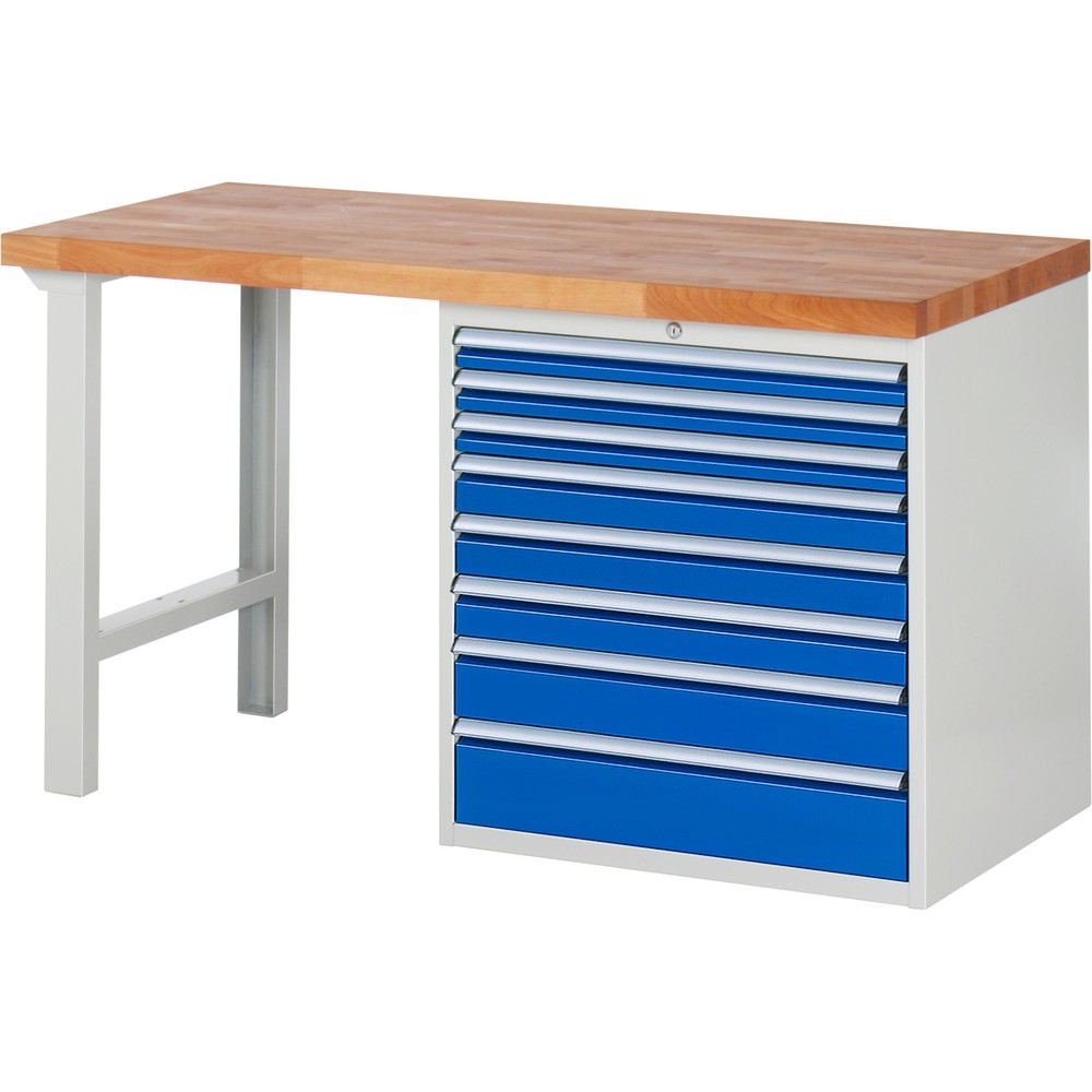 Produktabbildung Nr. 1: RAU Établi série 7000, 1 caisson, HxlxP 840 x 1 500 x 700 mm, 8 tiroirs extractibles à 90%, capacité de charge des tiroirs 75 kg