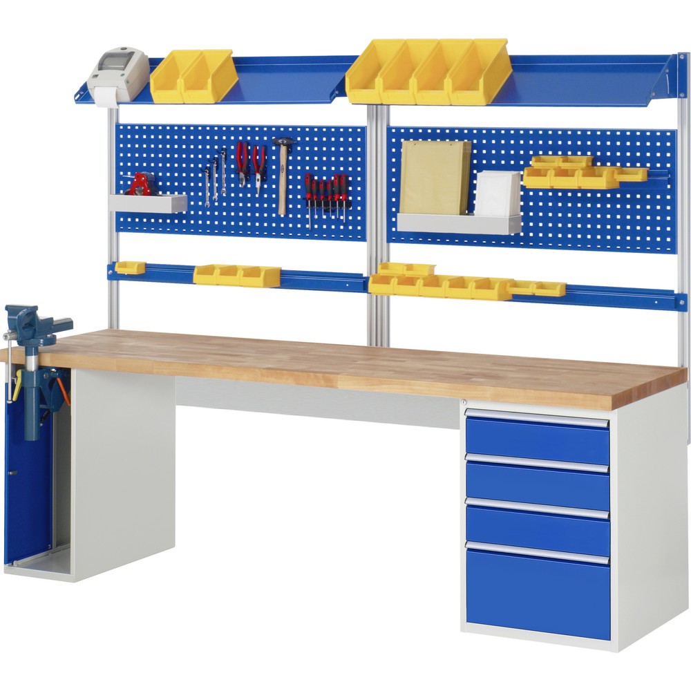 Produktabbildung Nr. 5: RAU Établi série 7000, 2 caissons, HxlxP 890 x 2 500 x 700 mm, 4 tiroirs extractibles à 90%, capacité de charge des tiroirs 75 kg