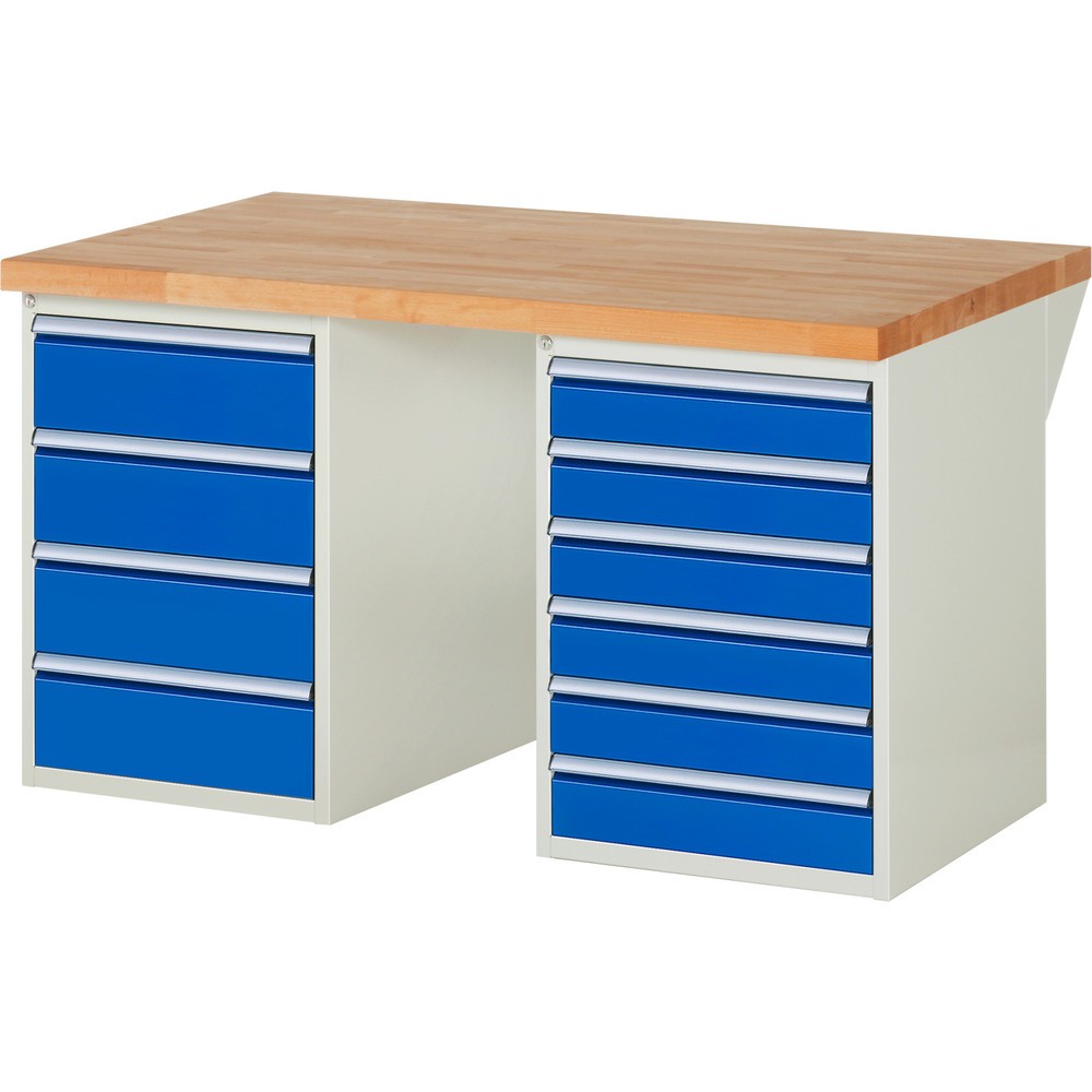 Produktabbildung Nr. 1: RAU Établi série 7000, 2 caissons, HxlxP 890 x 1 500 x 900 mm, 10 tiroirs 6 x 120 mm, 4 x 180 mm