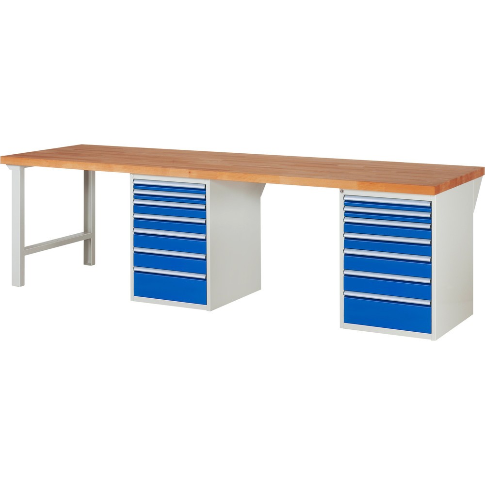 Produktabbildung Nr. 1: RAU Établi série 7000, 2 conteneurs, HxlxP 890 x 3 000 x 900 mm, 14 tiroirs extractibles à 90 %