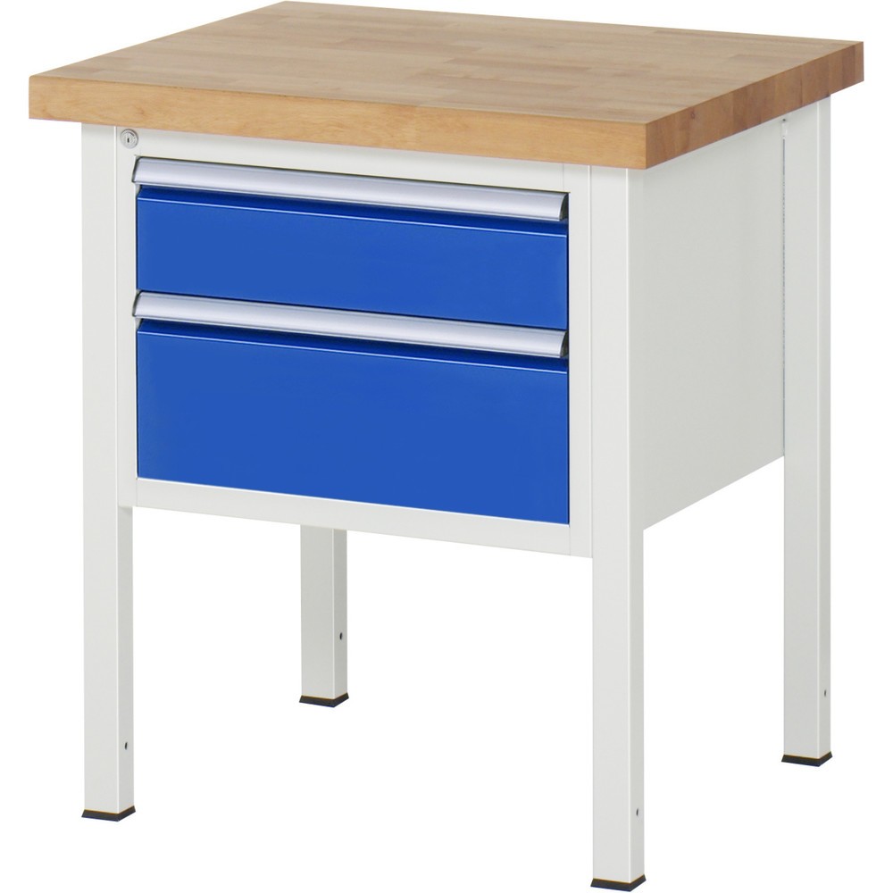 Produktabbildung Nr. 1: RAU Établi série 8000, HxlxP 840-1 040 x 750 x 700 mm, 2 tiroirs extractibles à 90 % 1 x 150, 1 x 210 mm, capacité de charge des tiroirs 100 kg